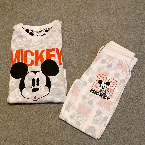 Disney Other - Disney Mickey Mouse Reversible White Sweatshirt & Joggers Set